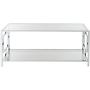 Convenience Concepts Town Square Chrome Coffee Table, Clear Glass / Chrome Frame
