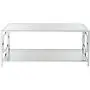 Convenience Concepts Town Square Chrome Coffee Table, Clear Glass / Chrome Frame Convenience Concepts Town Square Chrome Coffee Table, Clear Glass / Chrome Frame