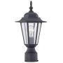 Gruenlich Outdoor Post Lighting Fixture with One E26 Medium Base Max 60W, Metal Housing Plus Glass, Bulb Not Included (Black Finish)