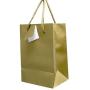 Novel Box® Gold Matte Laminated Euro Tote Paper Gift Bag Bundle 4.75''X3.25''X6.75'' (10 Count) + NB Cleaning Cloth