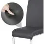 Yaheetech 4pcs Dining Chairs Armless Dining/Living Room Kitchen Chairs PU Leather Upholstered Seat and Metal Legs Side Chairs with High Back Modern, Gray