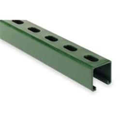 Genuine Unistrut P1000T 1-5/8'' 12 Gauge Metal Strut Channel, Short Slotted Back, Perma-Green III- Green Powder Coated Finish 5 Foot Length