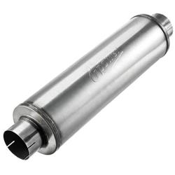 Upower 4'' Inlet Diesel Exhaust Muffler 7'' x 24'' Body 30'' Whole Length XS2772 - Straight Through Stainless Steel Welded On Resonator Muffler