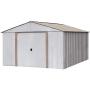 Arrow Oakbrook High Gable Steel Storage Shed, Eggshell/Taupe, 10 x 14 ft.