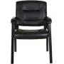 Amazon Basics Classic Faux Leather Office Desk Guest Chair with Metal Frame - Black