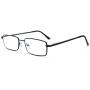 EYE ZOOM 2 Pack Blue Light Blocking Reading glasses Rectangular Metal Anti Blue Ray and UV Readers, Black, Gunmetal