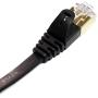 Tera Grand - 75FT - CAT7 10 Gigabit Ethernet Ultra Flat Patch Cable for Modem Router LAN Network, Gold Plated Shielded RJ45 Connectors, Faster Than CAT6a CAT6 CAT5e, Black