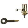DZS Elec 2pcs Bronze Lamp Socket Metal Key Switch Handle Turn Knobs Brass Finish