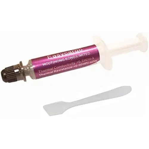 Easycargo 6.5 W/m-k Thermal Paste Kit, High Performance Thermal Grease Compound for Cooler Heatsink Interface Computer Processor CPU GPU (1-Pack) Easycargo 6.5 W/m-k Thermal Paste Kit, High Performance Thermal Grease Compound for Cooler Heatsink Interface Computer Processor CPU GPU (1-Pack)
