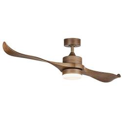 CO-Z 52-Inch Ceiling Fan Natural Walnut Finish with 2 Walnut Color ABS Blades and White Glass 15W LED Light Kit (Natural Walnut)