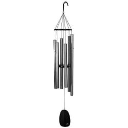 Woodstock Chimes BPLAS The Original Guaranteed Musically Tuned 44-Inch Bells of Paradise Wind Chime, Antique Silver