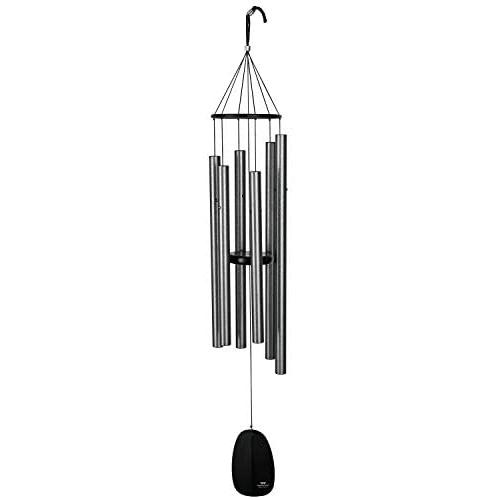 Woodstock Chimes BPLAS The Original Guaranteed Musically Tuned 44-Inch Bells of Paradise Wind Chime, Antique Silver