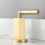Brushed Gold 8 Inch 2 Handles 3 Holes Hexagonal Widespread Bathroom Faucet by Phiestina, Bathroom Sink Faucet with Stainless Steel Metal Pop Up Drain,NS-WF001-6-BG Brushed Gold 8 Inch 2 Handles 3 Holes Hexagonal Widespread Bathroom Faucet by Phiestina, Bathroom Sink Faucet with Stainless Steel Metal Pop Up Drain,NS-WF001-6-BG