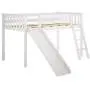 Max & Lily Solid Wood Twin-Size Low Loft Bed with Slide, White Max & Lily Solid Wood Twin-Size Low Loft Bed with Slide, White