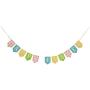 Glitzhome Easter Hanging Decor Wooden Happy Easter Banner Rustic Garland for Indoor Festive Party Home School Decoration