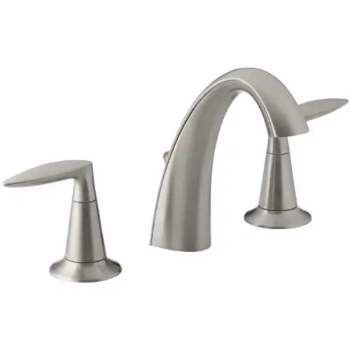 Bathroom Faucet by KOHLER, Bathroom Sink Faucet, Alteo Collection, 2 Handle Widespread Faucet with Metal Drain, Brushed Nickel, K-45102-4-BN Bathroom Faucet by KOHLER, Bathroom Sink Faucet, Alteo Collection, 2 Handle Widespread Faucet with Metal Drain, Brushed Nickel, K-45102-4-BN