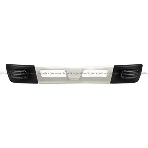 Bumper Metal White with Side Bumper Plastic End Black - Driver and Passenger Side (Fit: 2012-2019 Mitsubishi Fuso Canter FE85D FE140 FE145 FE160 FE180 FG4X4) Bumper Metal White with Side Bumper Plastic End Black - Driver and Passenger Side (Fit: 2012-2019 Mitsubishi Fuso Canter FE85D FE140 FE145 FE160 FE180 FG4X4)