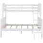 Dorel Living Airlie Solid Wood Bunk Beds Twin Over Full with Ladder and Guard Rail, White