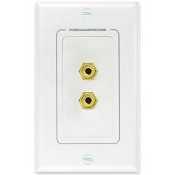 Mediabridge Speaker Wall Plate w/Binding Posts (1 Pair) - Limited TIME Offer: Free Low Voltage Metal Mounting Bracket (1-Gang) - Binding Post 2-Piece Inset Wall Plate for 1 Speaker (Part# WP1-BPX1)