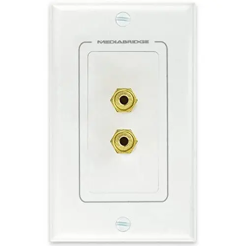 Mediabridge Speaker Wall Plate w/Binding Posts (1 Pair) - Limited TIME Offer: Free Low Voltage Metal Mounting Bracket (1-Gang) - Binding Post 2-Piece Inset Wall Plate for 1 Speaker (Part# WP1-BPX1) Mediabridge Speaker Wall Plate w/Binding Posts (1 Pair) - Limited TIME Offer: Free Low Voltage Metal Mounting Bracket (1-Gang) - Binding Post 2-Piece Inset Wall Plate for 1 Speaker (Part# WP1-BPX1)