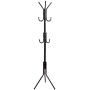 Mind Reader COATRACK11 Standing Metal Coat Rack Hat Hanger 11 Hook for Jacket, Purse, Scarf Rack, Umbrella Tree Stand, Black