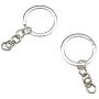 Semetall 100 Pcs Heavy Duty Metal Split Keychain Ring Parts for Crafts Supplies,Split Key Chain Rings with Chain and Jump Rings Bulk(30mm Diameter,Silver)