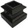 Stair Iron Baluster Flat Shoe (10-Pack) with Set Screw Stair Parts for 1/2'' Square Stair Railing Metal Scroll Basket Twist Knuckle Spindle Shoes (Real Satin Black not Matte)