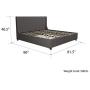 CosmoLiving Mercer Upholstered Bed - King - Grey Linen