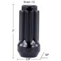 M14x1.5 Lug Nuts Black with Spline Tuner, XL 2 inches Length Conical Aftermarket Wheel Nut, Compatible with Chevy GMC Ford Cadillac Lincoln SAAB Saturn Silverado 1500 Savana, Set of 24