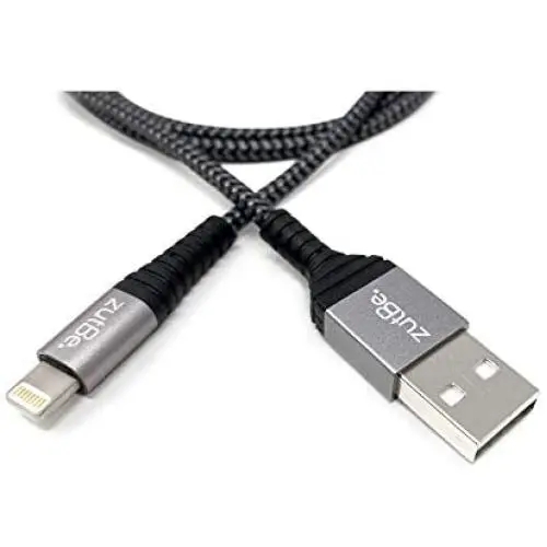 zutBe Shield MFi Certified iPhone Lightning Cable, Reinforced Braided Nylon Charger Compatible with All iPhone 12, SE, 11, X, 8, 7, 6, iPad, iPod - [Be Charitable, Durable, Confident] (6 Foot)
