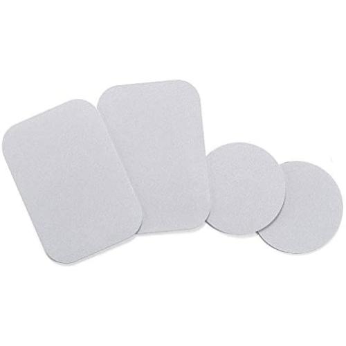 WixGear Mount Metal Plate with Adhesive for Magnetic Cradle-Less Mount -X4 Pack 2 Rectangle and 2 Round (Compatible with WixGear mounts) (Silver)