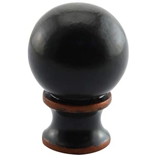 DZS Elec 1PC Brown Ball Lamp Finial Oil Rubbed Bronze Metal Ball Lamp Finial 1-1/2 Inch