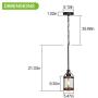 Pendant Light, Glass Cylinder Pendant Light, Hanging Ceiling Lamp, Bulb Included, Retro Style, Imitation Wood Mini Pendant Lighting, with Clear Glass Shade Kitchen Island Lights Fixtures