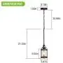 Pendant Light, Glass Cylinder Pendant Light, Hanging Ceiling Lamp, Bulb Included, Retro Style, Imitation Wood Mini Pendant Lighting, with Clear Glass Shade Kitchen Island Lights Fixtures