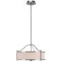 Pendant Lighting 18 inch 3 Light Drum Pendant Light with Fabric Shade and Glass Diffuser in Brushed Nickel, Classic Convertible Drum Chandelier for Living & Dinning Room XiNBEi-Lighting XB-P1199-BN