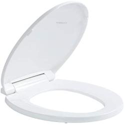 Round Toilet Seat with Lid, Slow Close Seat and Cover, Including Two Sets of Parts, Fit All Standard Round Toilet, Quiet Close, Plastic, White