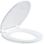 Round Toilet Seat with Lid, Slow Close Seat and Cover, Including Two Sets of Parts, Fit All Standard Round Toilet, Quiet Close, Plastic, White