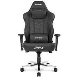 AKRacing Masters Series Max Gaming Chair with Wide Flat Seat, 400 Lbs Weight Limit, Rocker and Seat Height Adjustment Mechanisms - Black