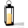 Large Outdoor Lantern with Solar Candle - 18 Inch Tall, Matte Black Metal Frame, Waterproof Flameless Pillar Candle, Dusk to Dawn Timer, Large Size for Floor or Patio Decor, Battery Included