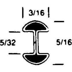 3/16in Round H Zinc Came: Four Pieces 36in Long