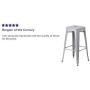 Flash Furniture Commercial Grade 30'' High Backless Silver Metal Indoor-Outdoor BarStool with Square Seat
