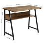 WOHOMO Computer Desk with Shelf, Modern Industrial Writing Desk with Bookshelf for Home Office, Sturdy Metal Frame, Easy Assembly, Rustic Walnut