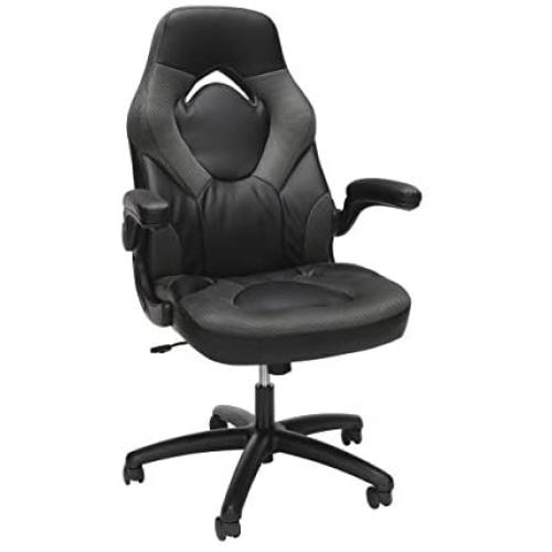 OFM ESS Collection Racing Style Bonded Leather Gaming Chair, in Gray (ESS-3085-GRY) OFM ESS Collection Racing Style Bonded Leather Gaming Chair, in Gray (ESS-3085-GRY)