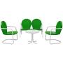 Crosley Furniture Griffith 4-Piece Metal Outdoor Conversation Set with Table, Loveseat, and 2 Chairs - Grasshopper Green
