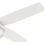 HUNTER 59242 Dempsey Indoor Low Profile Ceiling Fan with LED Light and Remote Control, 52'', White