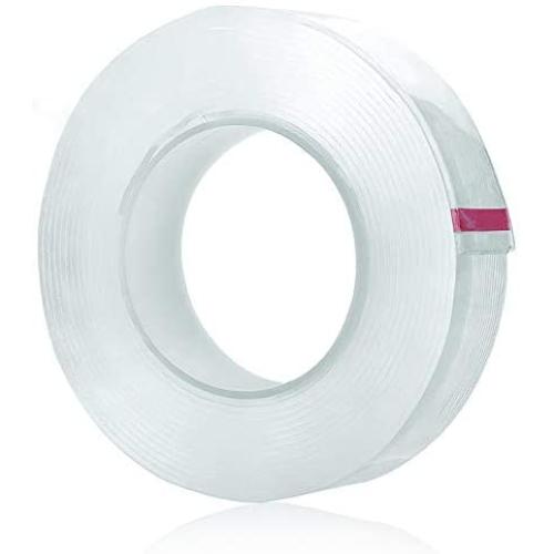 Nano Tape, 17.0Ft Washable Reusable Adhesive Multi-Function Nano Tape, Free to Remove Transparent Traceless Tape, Heavy Duty Silicone Double-Sided Tape Stick to Glass, Metal, Kitchen Cabinets or Tile