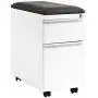Seville Classics Airlift 2-Drawer Locking Rolling Seat Cushion Home Office Under Desk Pedestal File Storage Cabinet, 12'' W x 23'' D, White Seville Classics Airlift 2-Drawer Locking Rolling Seat Cushion Home Office Under Desk Pedestal File Storage Cabinet, 12'' W x 23'' D, White