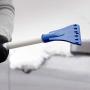 Snow Joe SJBLZD 2-in-1 Snow Broom with 18-Inch Foam Head + Large Ice Scraper, Blue