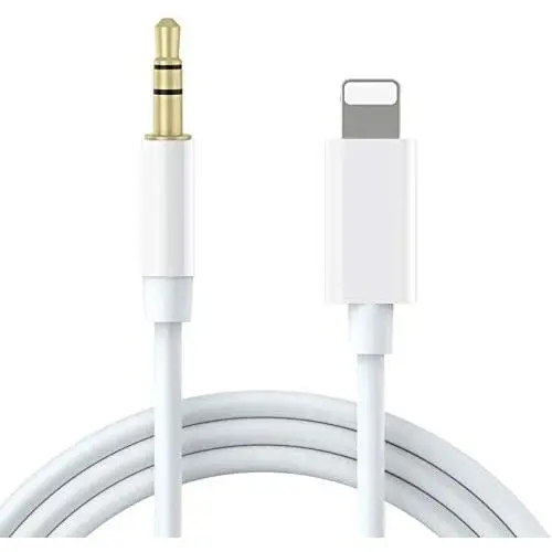 [Apple MFi Certified] Aux Cord for iPhone, Lightning to 3.5mm Aux Cable for Car Compatible with iPhone 11/11 Pro/XS/XR/X 8 7 6/iPad/iPod for Car/Home Stereo/Headphone/Speaker (3.3FT, White)