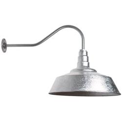 20 Inch Standard Steel Dome | 23 Inch Gooseneck Barn Light (Galvanized)